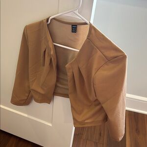 Shein Women's Tan Cropped Cardigan